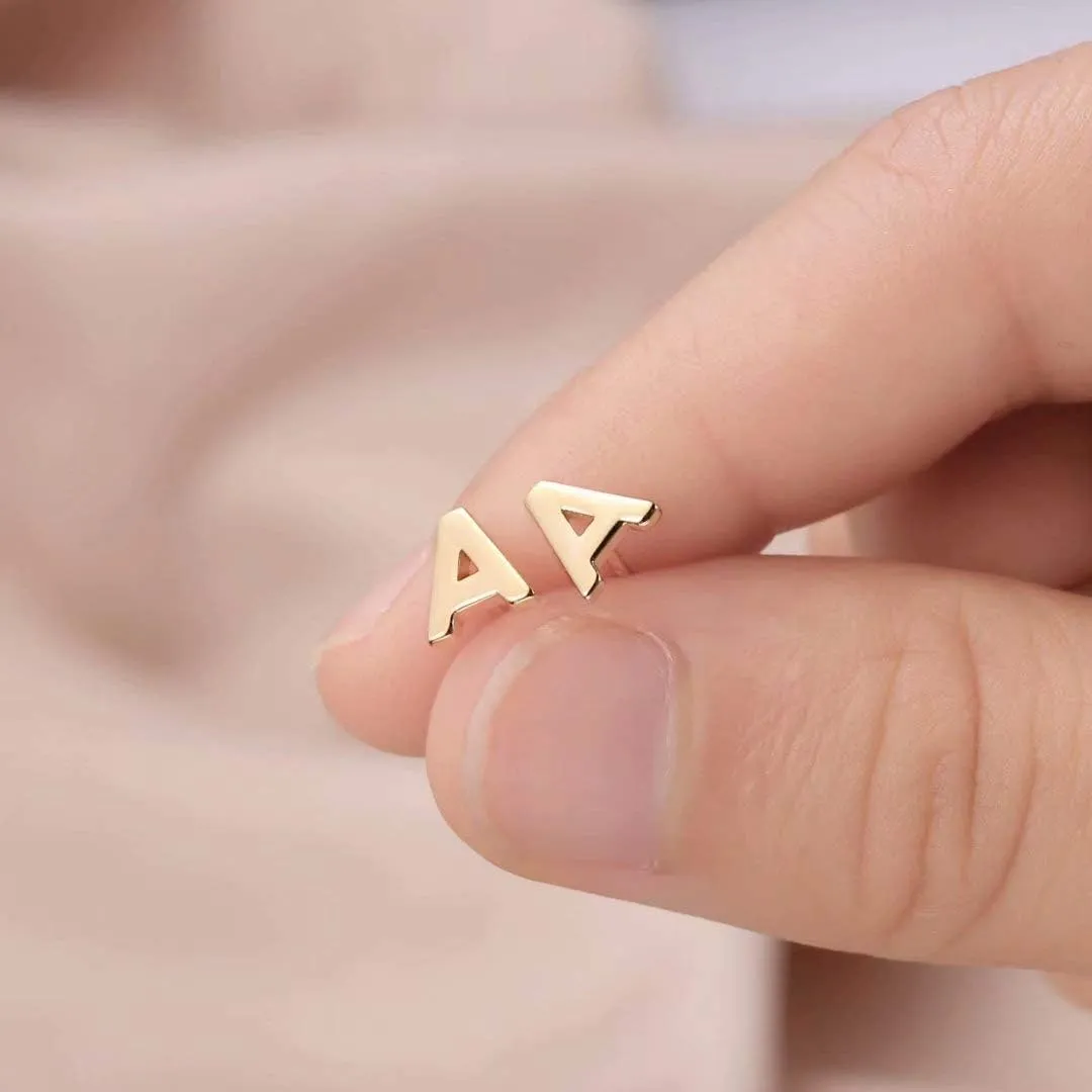 Sterling Silver Stud Earrings for Women, 925 Sterling Silver Initial Stud Earrings Hypoallergenic Earrings for Women Jewelry Gifts