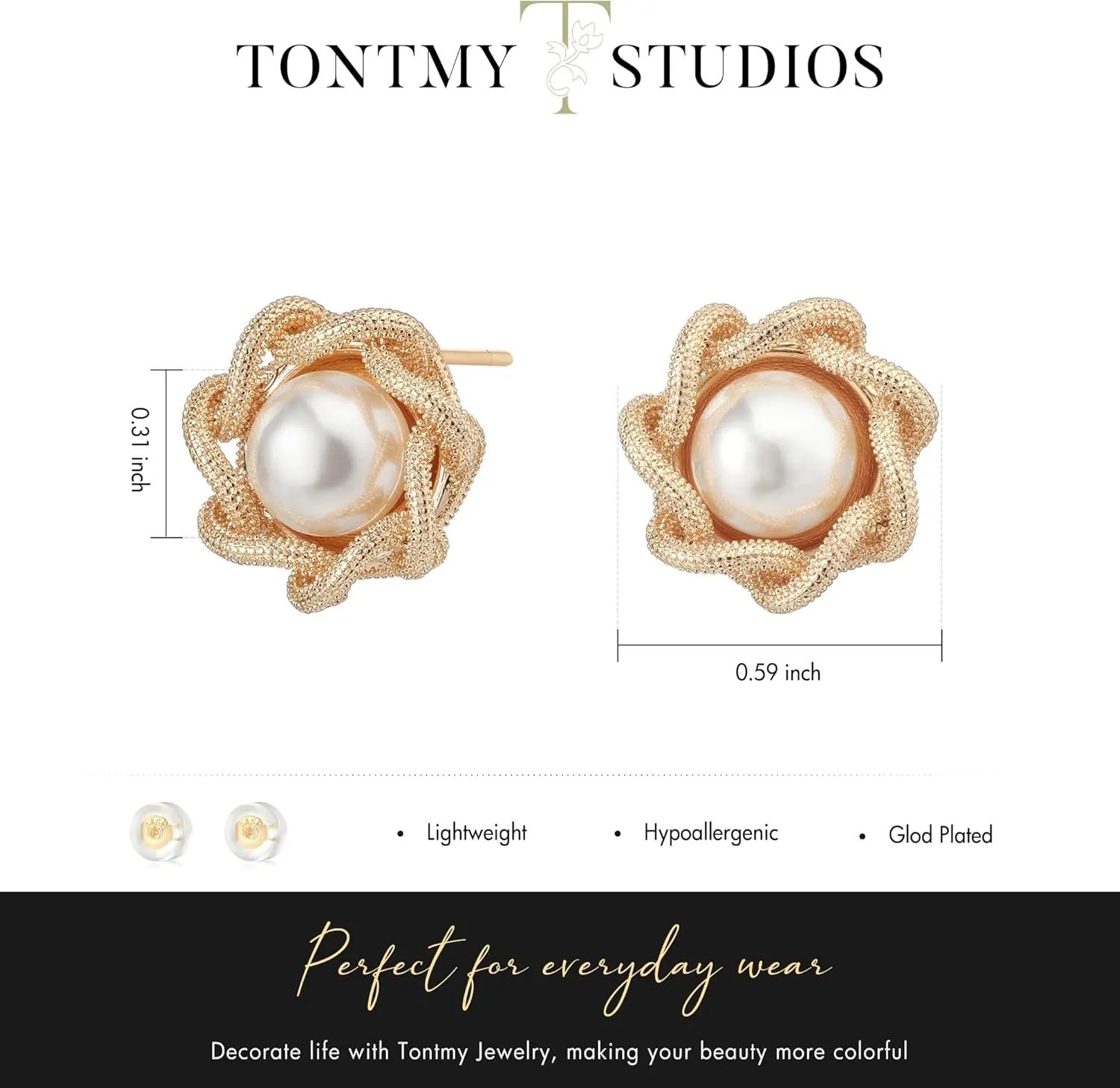 Stud Earrings for Women 14K Gold Plated CZ Stud Dainty Gold Earrings Lightweight Hypoallergenic Earrings for Women Trendy Star Cross Shell Nail Screw Pearl 925 Sterling Silver Jewelry for