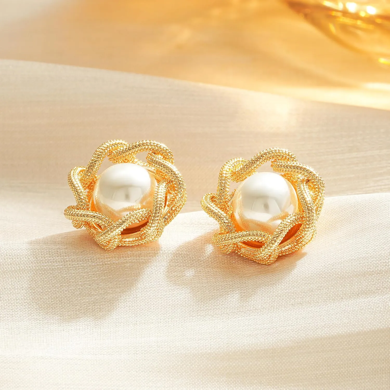 Stud Earrings for Women 14K Gold Plated CZ Stud Dainty Gold Earrings Lightweight Hypoallergenic Earrings for Women Trendy Star Cross Shell Nail Screw Pearl 925 Sterling Silver Jewelry for