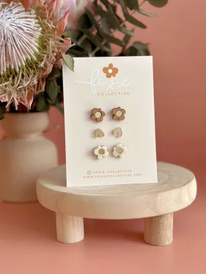 Stud Pack Trio #1 | Cream   Gold | WHOLESALE