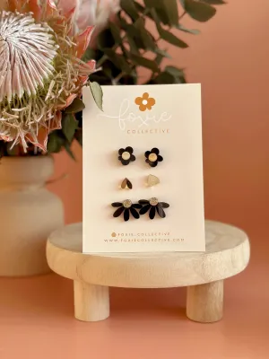 Stud Pack Trio | Black   Gold