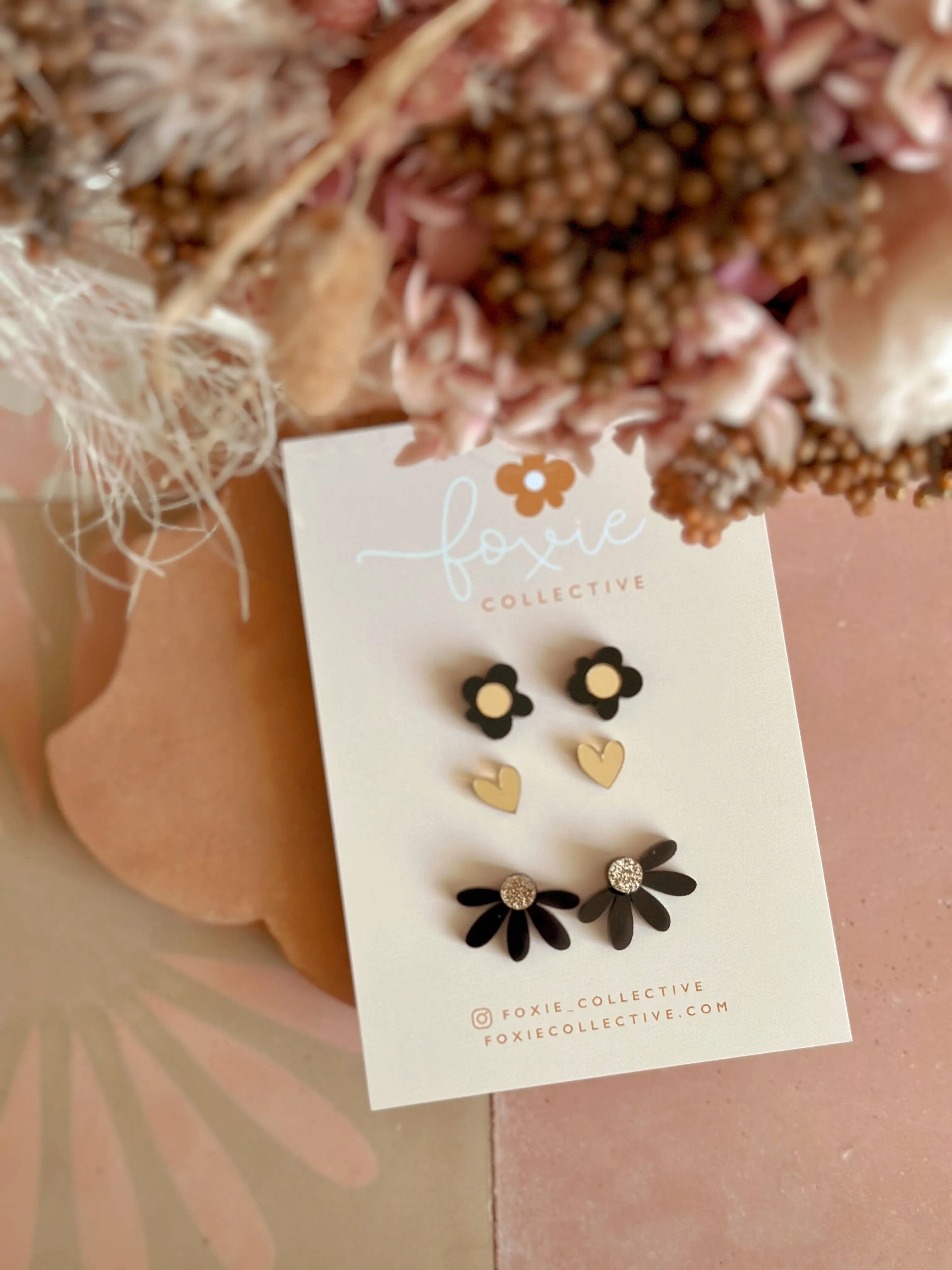 Stud Pack Trio | Black   Gold