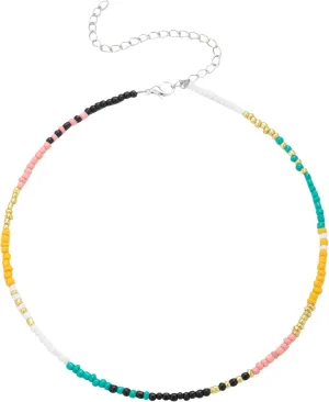 Summer Beaded Choker Necklace Pretty Bohemian Hawaiian Tiny Seed Beaded Necklace for Women