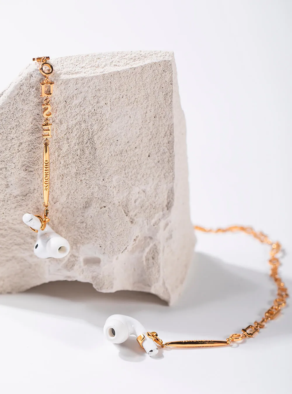 The Outhouse Monogram Convertible Lanyard in Gold