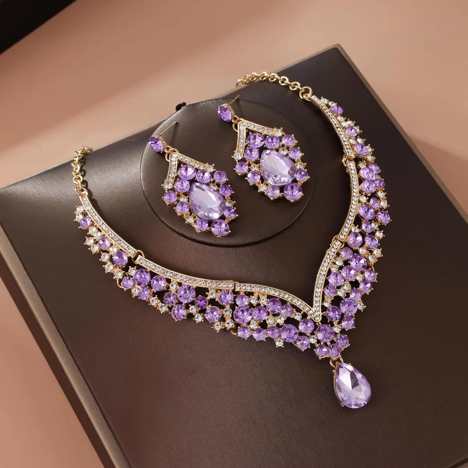 Tiaras Crown And Jewelry Sets for women,Tiaras Earrings and Necklace for Wedding, Birthday,Rhinestone Crystal Bridal Jewelry Sets for Costume Birthday Party Prom(A1)