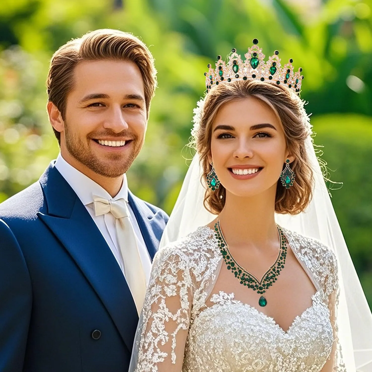 Tiaras Crown And Jewelry Sets for women,Tiaras Earrings and Necklace for Wedding, Birthday,Rhinestone Crystal Bridal Jewelry Sets for Costume Birthday Party Prom(A1)