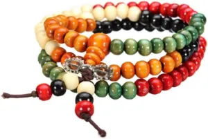 Tibetan Colorful Buddha Buddhist Prayer Beads Bracelet Multilayer by 24/7 store