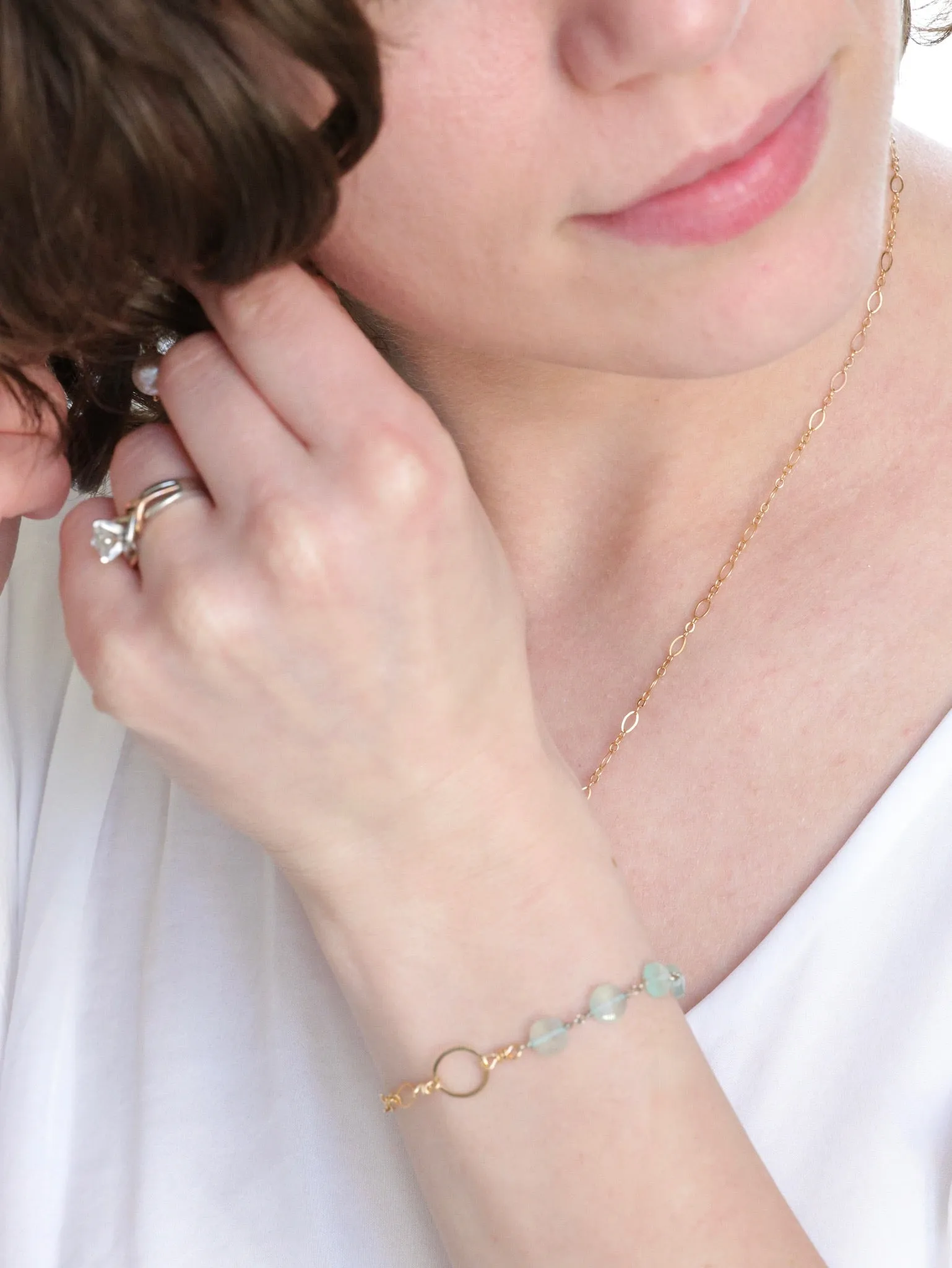 Tina Peruvian Chalcedony Bracelet in Gold Filled