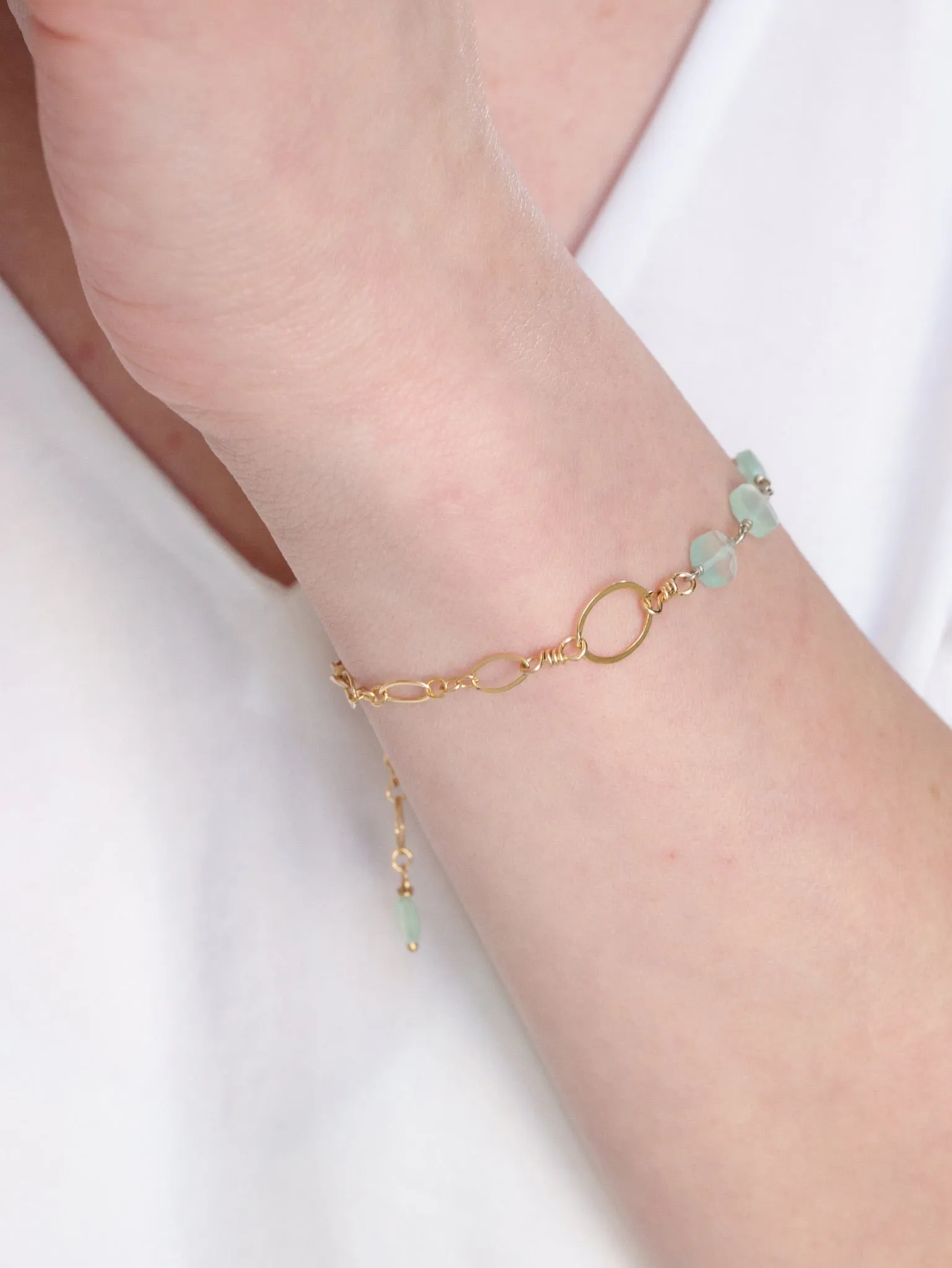Tina Peruvian Chalcedony Bracelet in Gold Filled