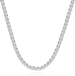 TKJ 14K Gold Plated Diamond Tennis Chain Round Cubic Zirconia Classic Tennis Necklace for Women and Men 18 Inch