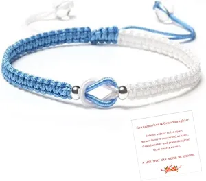 To My Granddaughter Bracelet A Link That Can Never Be Undone Adjustable Infinite Forever Braided Bracelets from Grandma,Birthday Gift Christmas Gift for Granddaughter