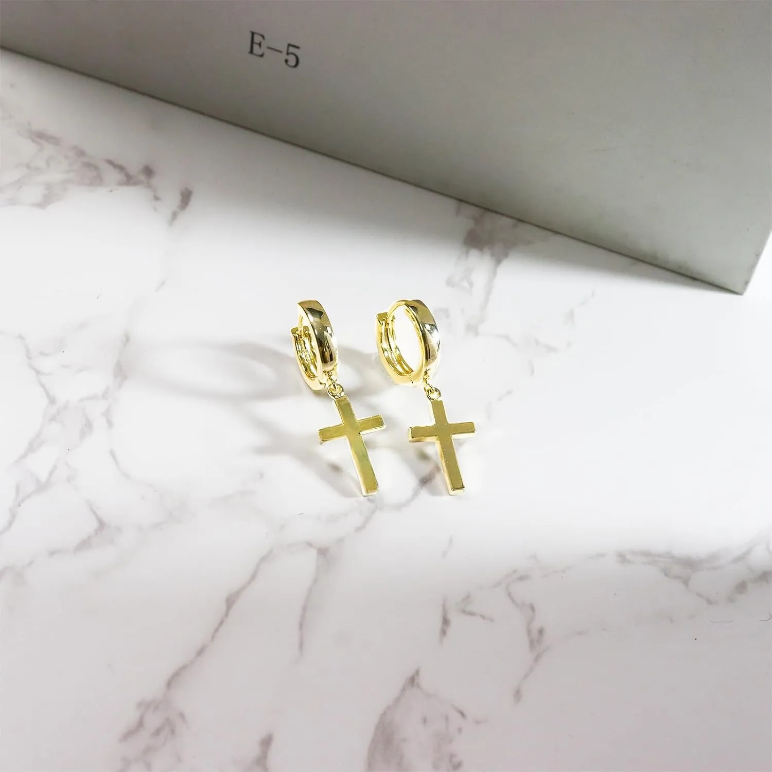 ToHeart Gold Cross Hoop Earrings for Womens Minimalist Gold Earrings Dangle Elegant Hypoallergenic Gifts