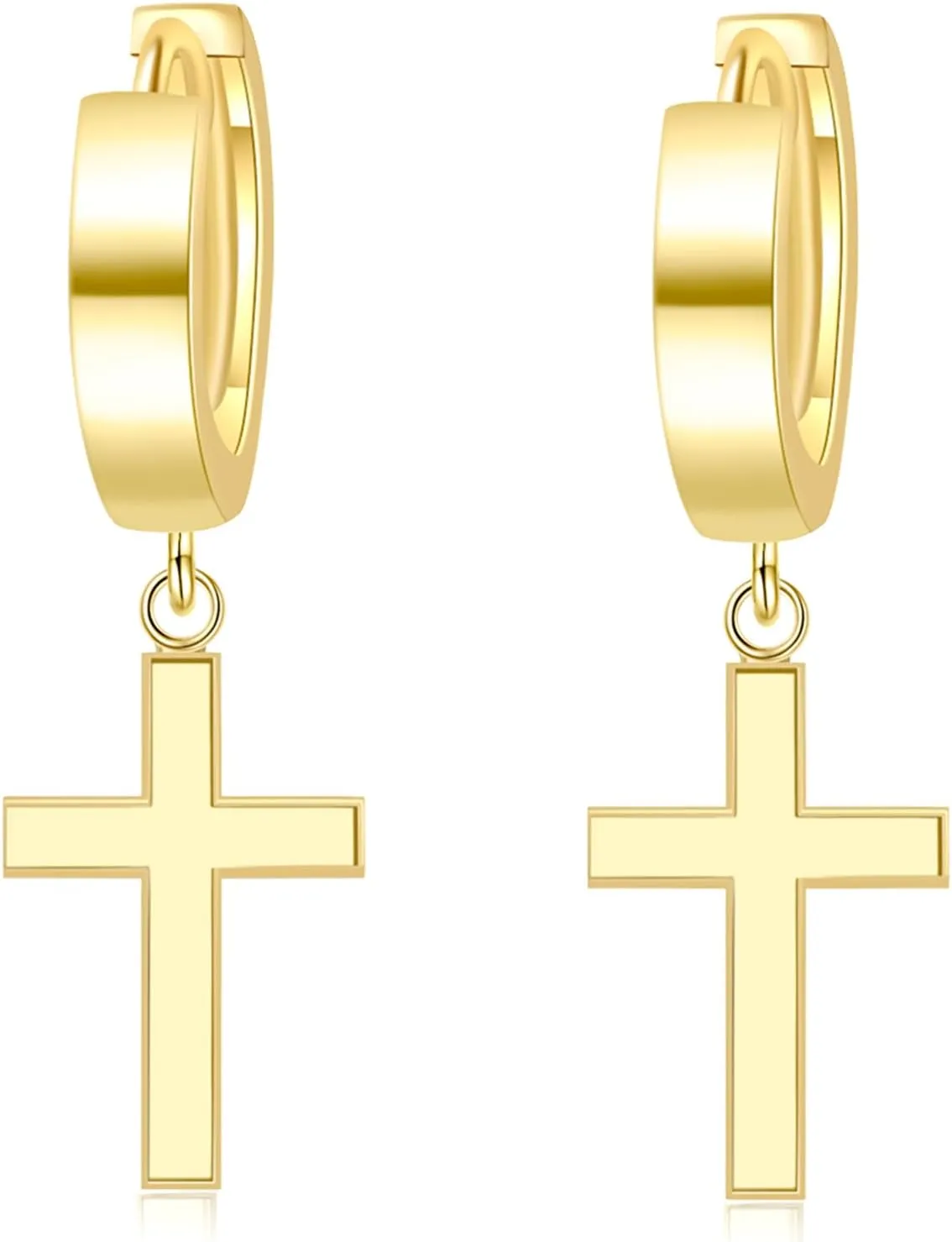ToHeart Gold Cross Hoop Earrings for Womens Minimalist Gold Earrings Dangle Elegant Hypoallergenic Gifts