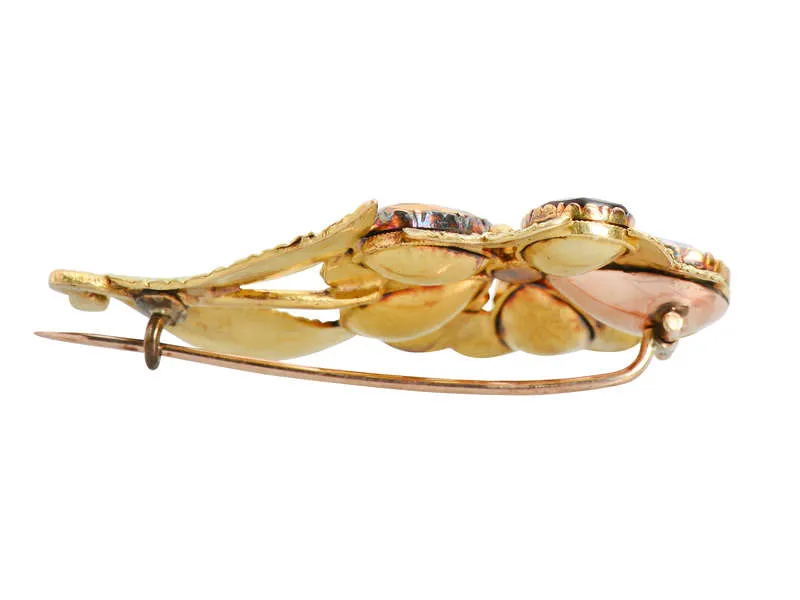 Topaz & Gem Set Georgian Pansy Brooch