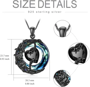 TOUPOP Birthstone Necklace 925 Sterling Silver Moon and Star Pendant Pendant Celtic Moon Crystal Jewelry Birthstone Christmas Gifts for Women Mom Wife Her Girlfriend