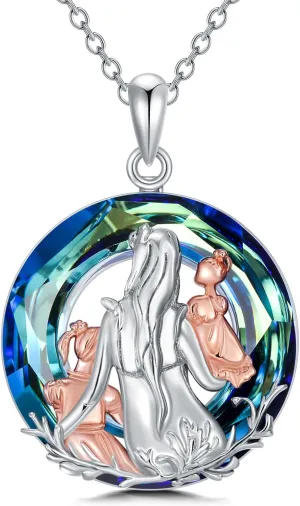 TOUPOP Gifts for Mom 925 Sterling Silver Mother and Daughters/Sons Pendant Necklace Mothers Day Birthday Jewelry Gifts for Women