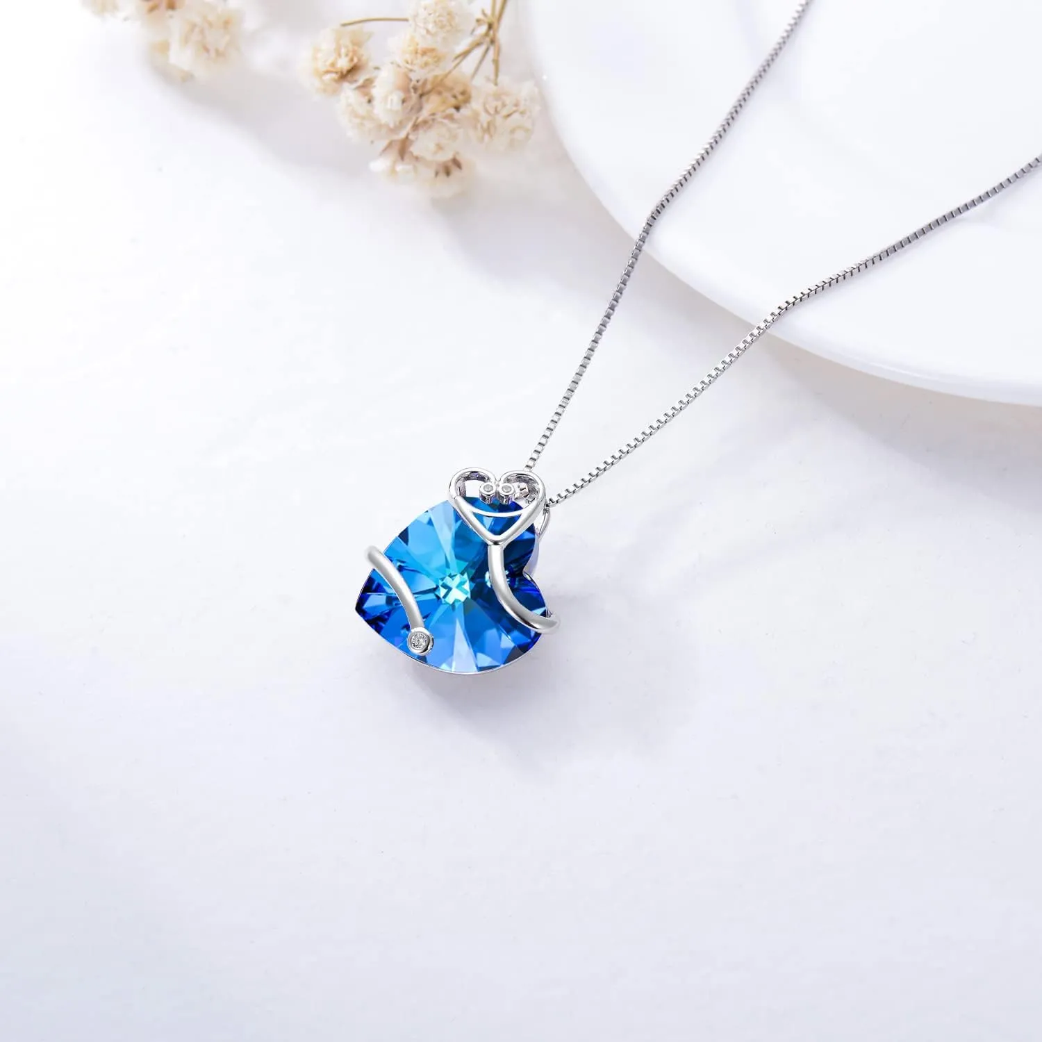 TOUPOP Gifts for Nurse 925 Sterling Silver Nurse Necklace Doctor Nursing Themed Pendant with Crystal RN Medical Caduceus Jewelry Nurse Gifts for Women Student Mom Birthday Graduation