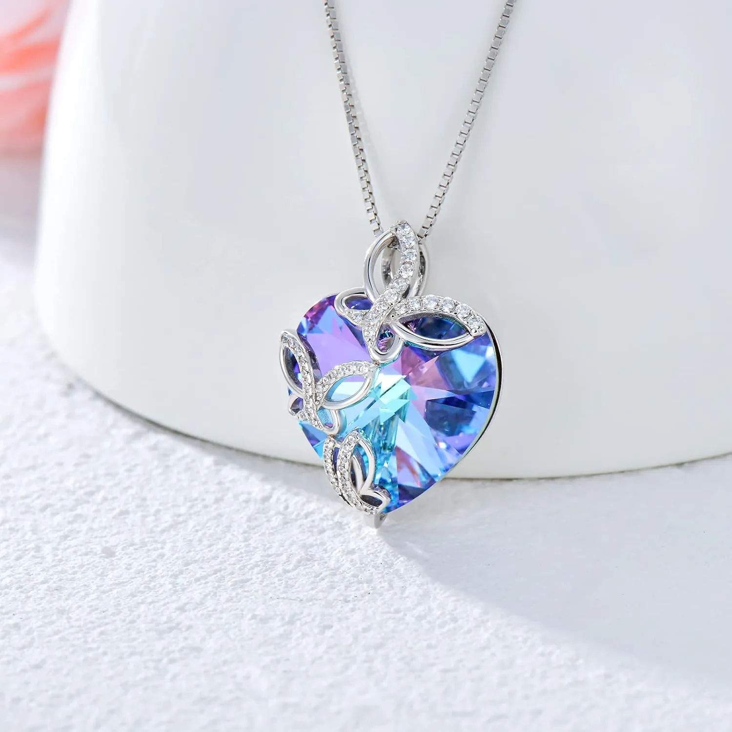 TOUPOP Sterling Silver Dragonfly/Butterfly Pendant Necklace with Crystal Birthday Christmas Jewelry Gifts for Women