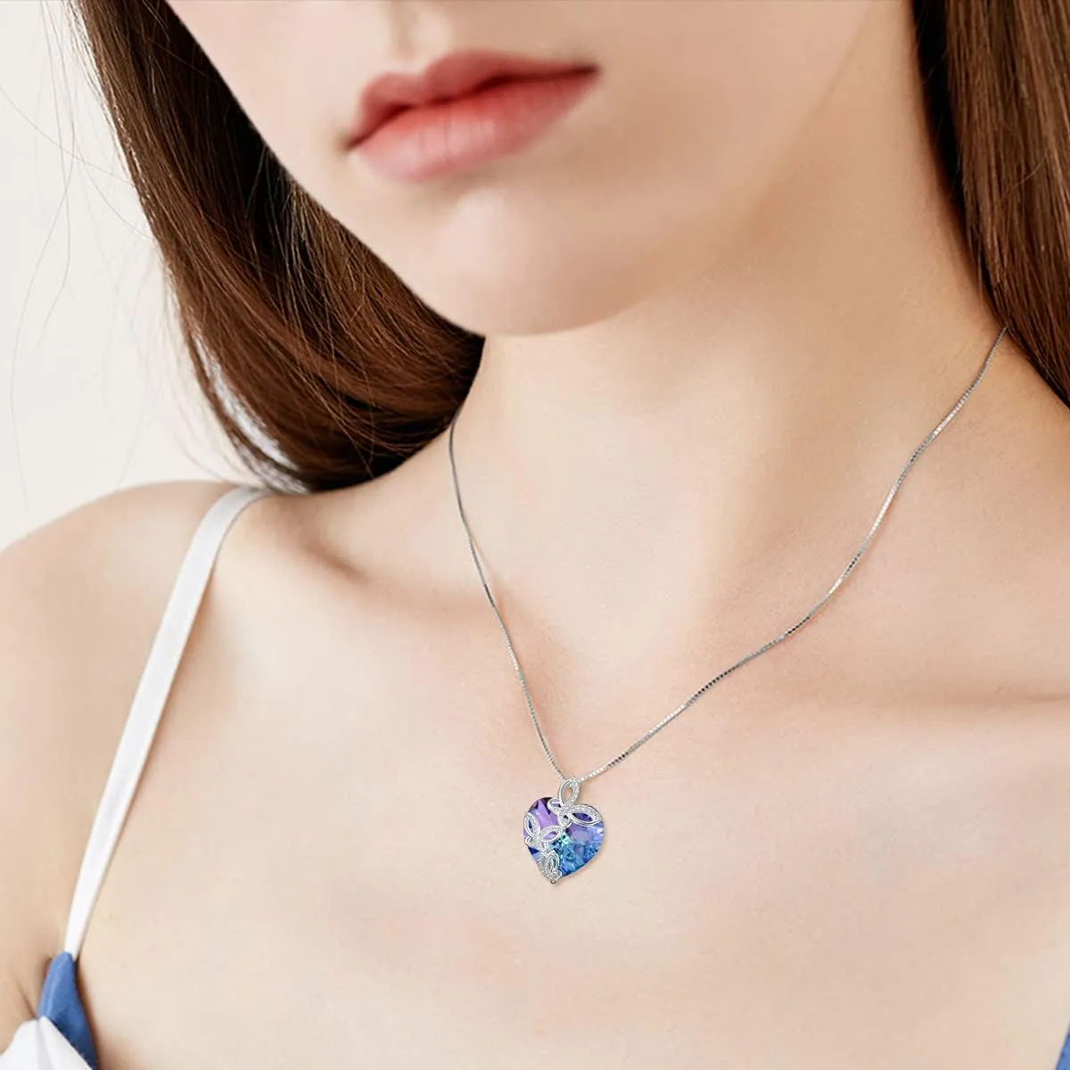 TOUPOP Sterling Silver Dragonfly/Butterfly Pendant Necklace with Crystal Birthday Christmas Jewelry Gifts for Women