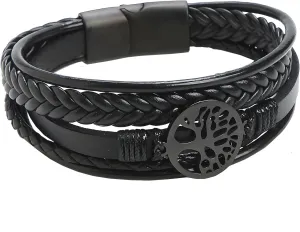 Tree of Life Leather Bracelet for Men, Multi-Layer Braided Religious Boho Women Cuff Bracelets with Stainless Steel Clasp Anniversary Father's Day Birthday Christmas Jewelry Gifts for Him