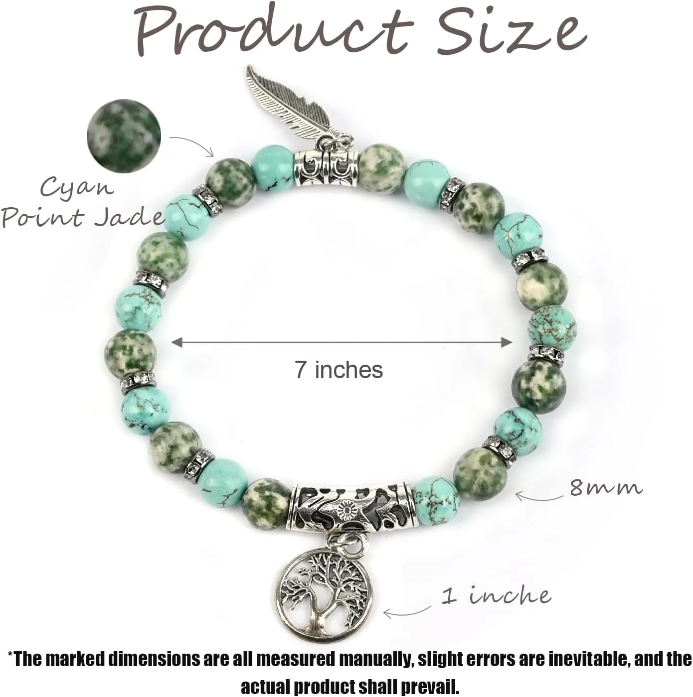Tree of Life Wings of Liberty Bracelet 8mm Natural Lava Stone Healing Crystal Unisex Bracelet