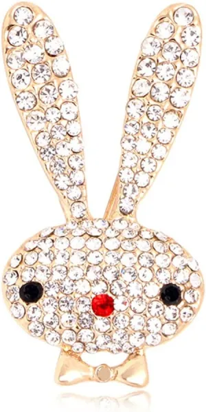 Twinkle Rhinestone Rabbit Animal Brooch Pin for Women Girls Teens Pave Crystal Bowknot Bunny Pet Brooches Lapel Pins Cute Dress Accessories Birthday Easter Holiday Jewelry Gift for Daughter Friend