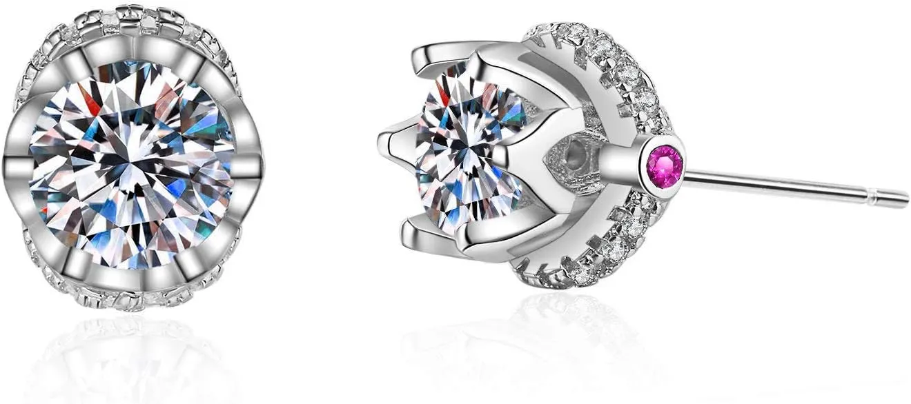 Uloveido Women's Simple Fashion Studs Earrings Platinum Plated Cubic Zirconia Hypoallergenic Earrings for Wedding Bridal Girls Mom