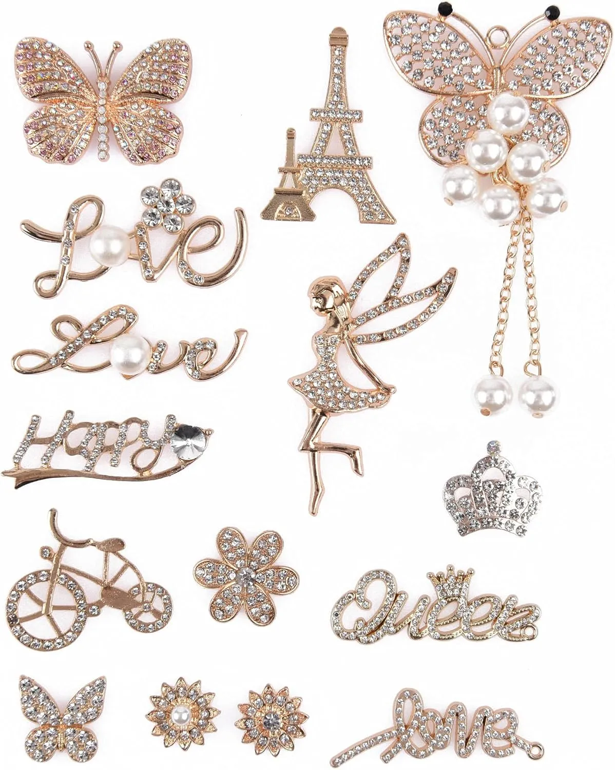 UNN Bling Shoes Charms Enamel Diamond Jewelry Shoe Decoration with Chains Accessories for Girls Women
