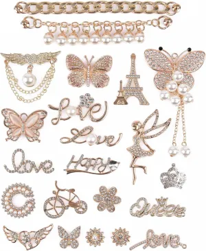 UNN Bling Shoes Charms Enamel Diamond Jewelry Shoe Decoration with Chains Accessories for Girls Women