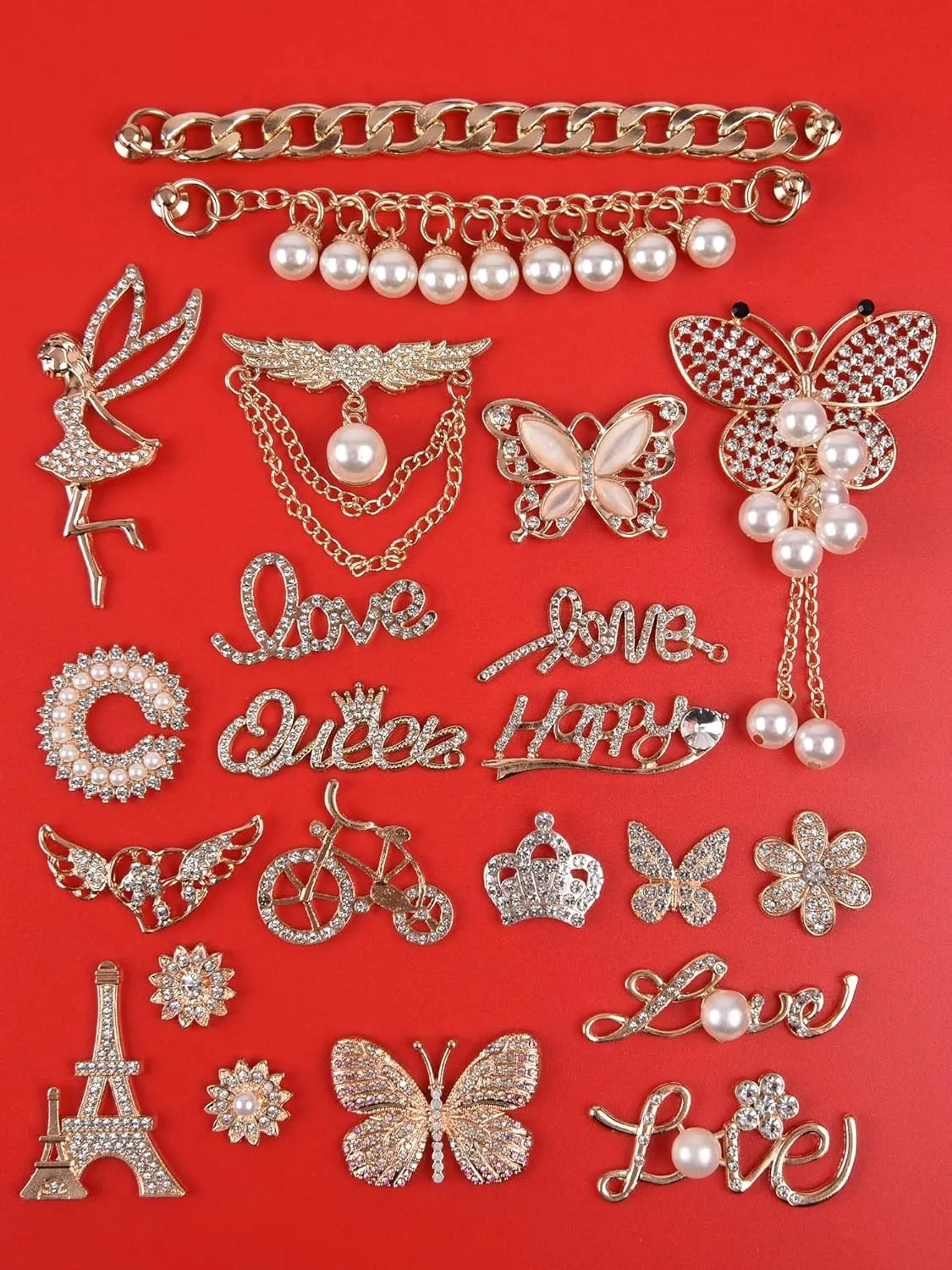 UNN Bling Shoes Charms Enamel Diamond Jewelry Shoe Decoration with Chains Accessories for Girls Women