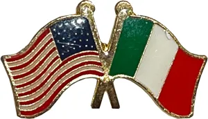 US & Italian Flags Lapel Pin  From Italy Collection of Italia Pride Products at PSILoveItaly