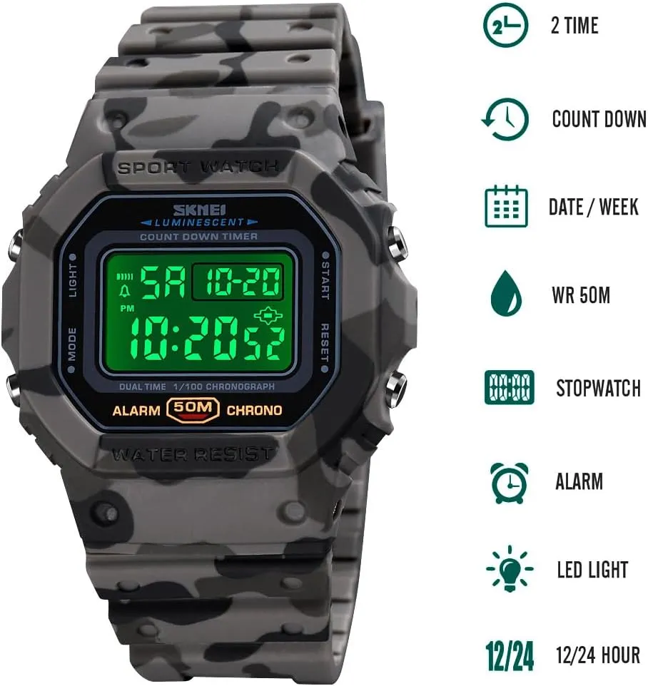 VIGOROSO Digital Watch for Women, Mens Digital Watch Men Waterproof Watches for Men Womens Watch