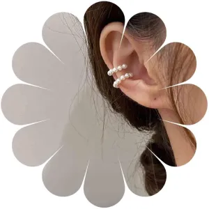 Vintage Tiny Pearl Ear Cuff Earrings Pearl Chain Earrings Boho Pearl Cuff Wrap Earrings Pearl Chain Cartilage Cuff Earrings Jewelry for Women