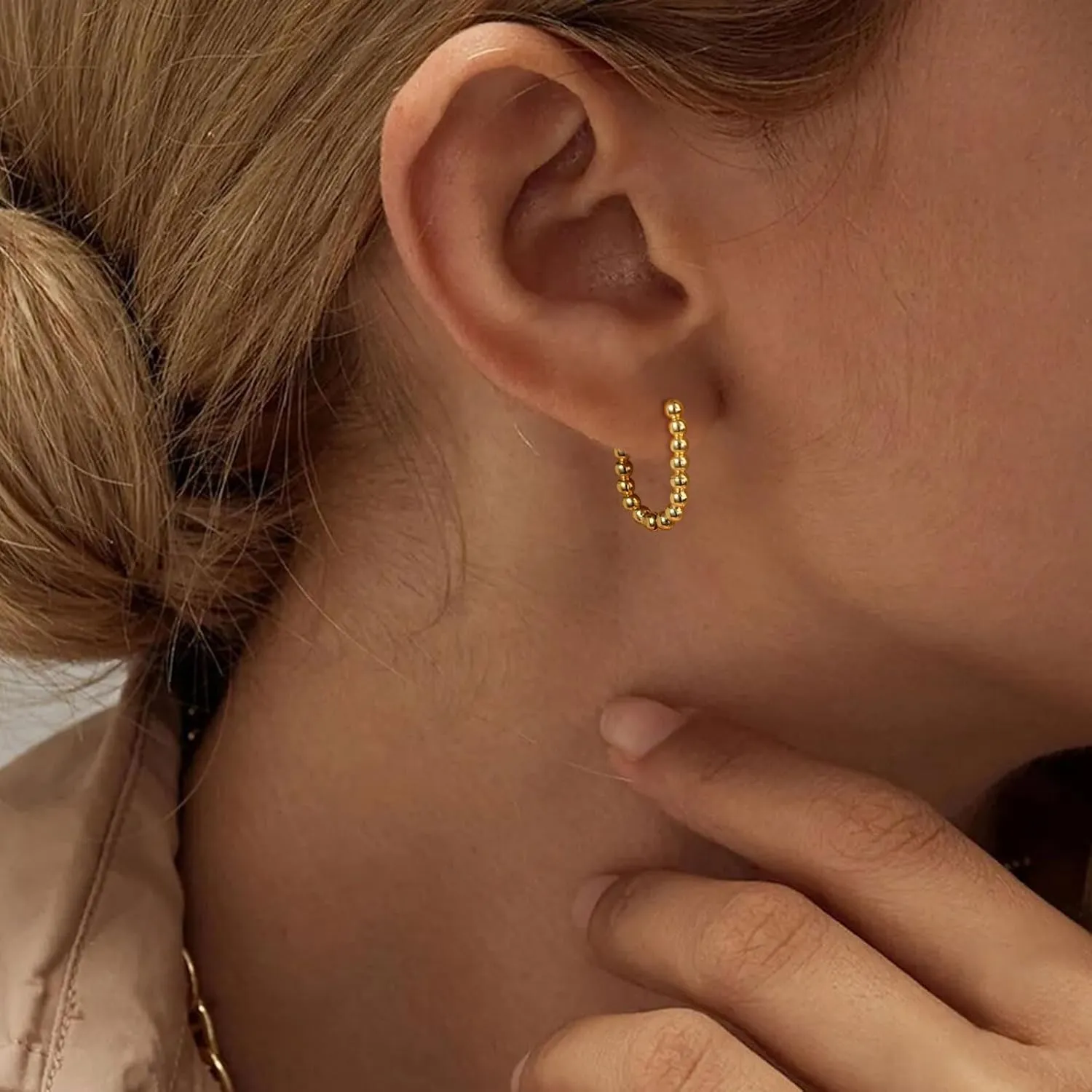 VIROMY Gold/Silver Hoop Earrings For Women,14K Gold Plated Paperclip Link Chain Earrings Chunky Gold Hoop Dainty Dangle Earrings Lightweight Earrings Jewelry for Gifts