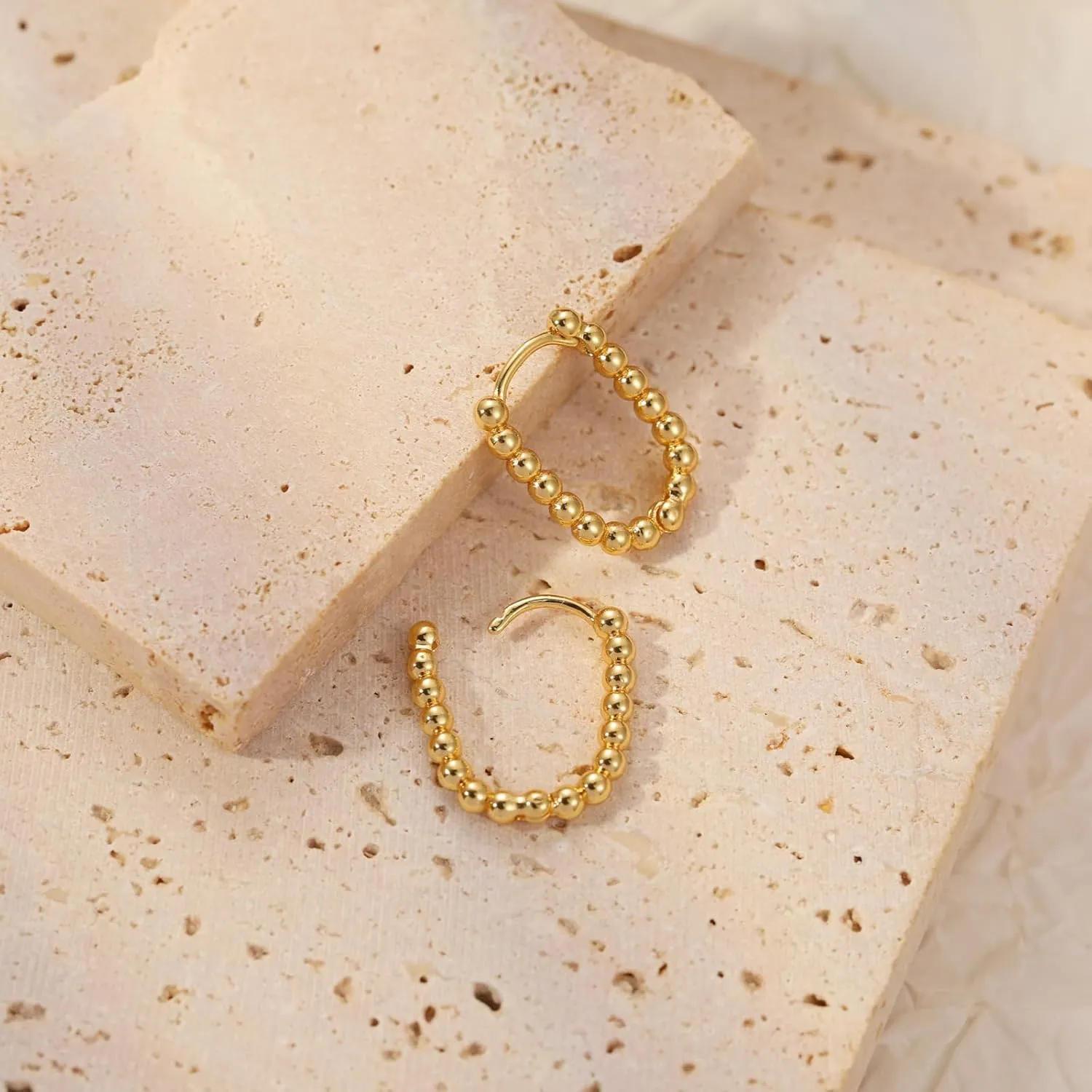 VIROMY Gold/Silver Hoop Earrings For Women,14K Gold Plated Paperclip Link Chain Earrings Chunky Gold Hoop Dainty Dangle Earrings Lightweight Earrings Jewelry for Gifts