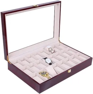 Watch Case Watch Roll 24 Slots Watch Display Storage Box Watch Box Watch Storage Box Wooden Watch Box Watch Box Watch Winder