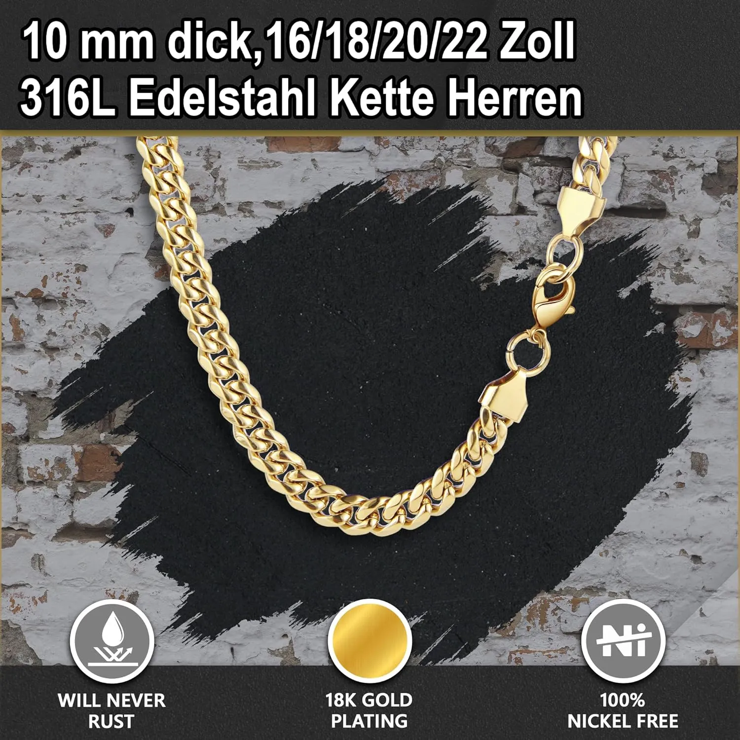 WEDDINEN Cross Necklace for Men Boys, Stainless Steel Layered Cross Pendant Cuban/Figaro Chains Christmas Jewelry Gifts