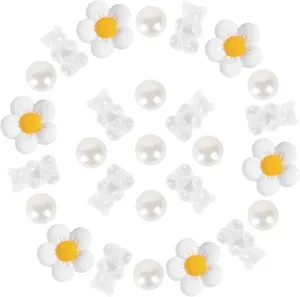 WharFlag 27 Pcs Shoe Charms for Women, Plastic Flower Pearl Shoe Decoration Charms Accessories, Cute Cartoon Pins for Shoes, Clogs, Slides, Bracelet