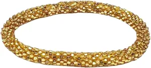 Wigspedia Crochet Glass Seed Bead Nepal Boho Bracelet - Single Piece Solid