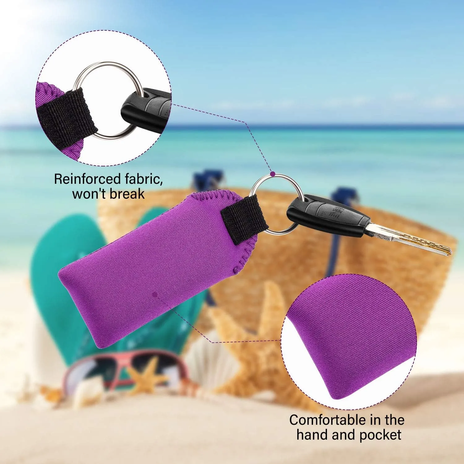WILLBOND 6 Pieces Floating Boat Keychain Waterproof Floatable Foam Keychain