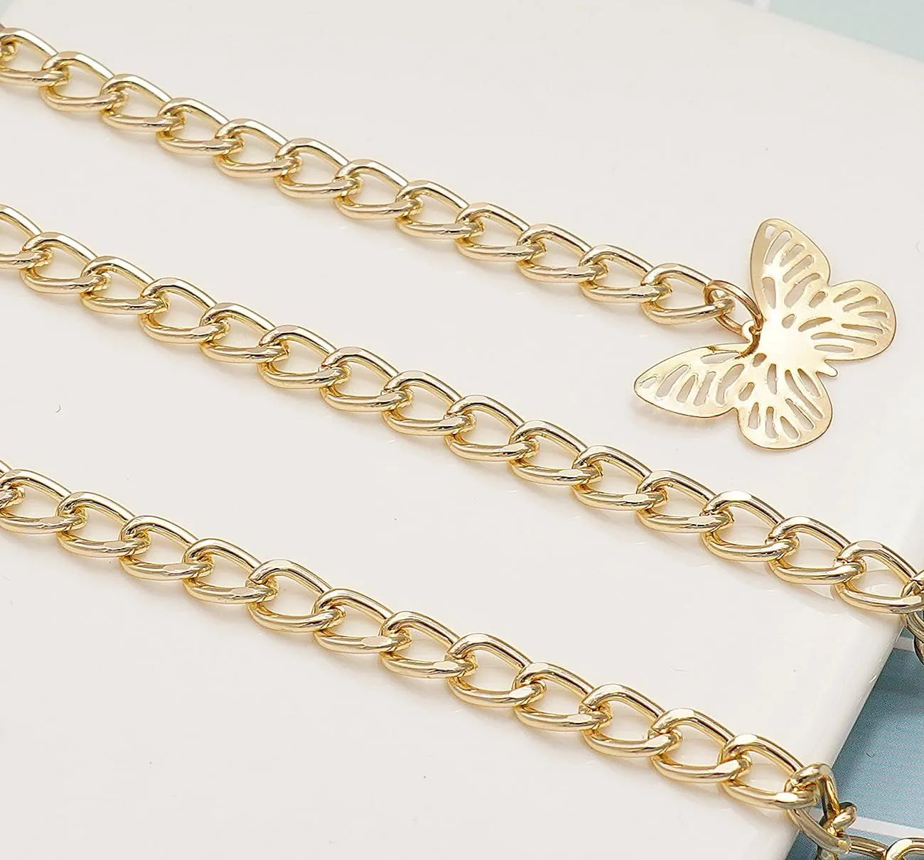 Women Body Chains Retro Multi-Layer Butterfly Waist Chain Trend Hollowed out Pendant Decorative