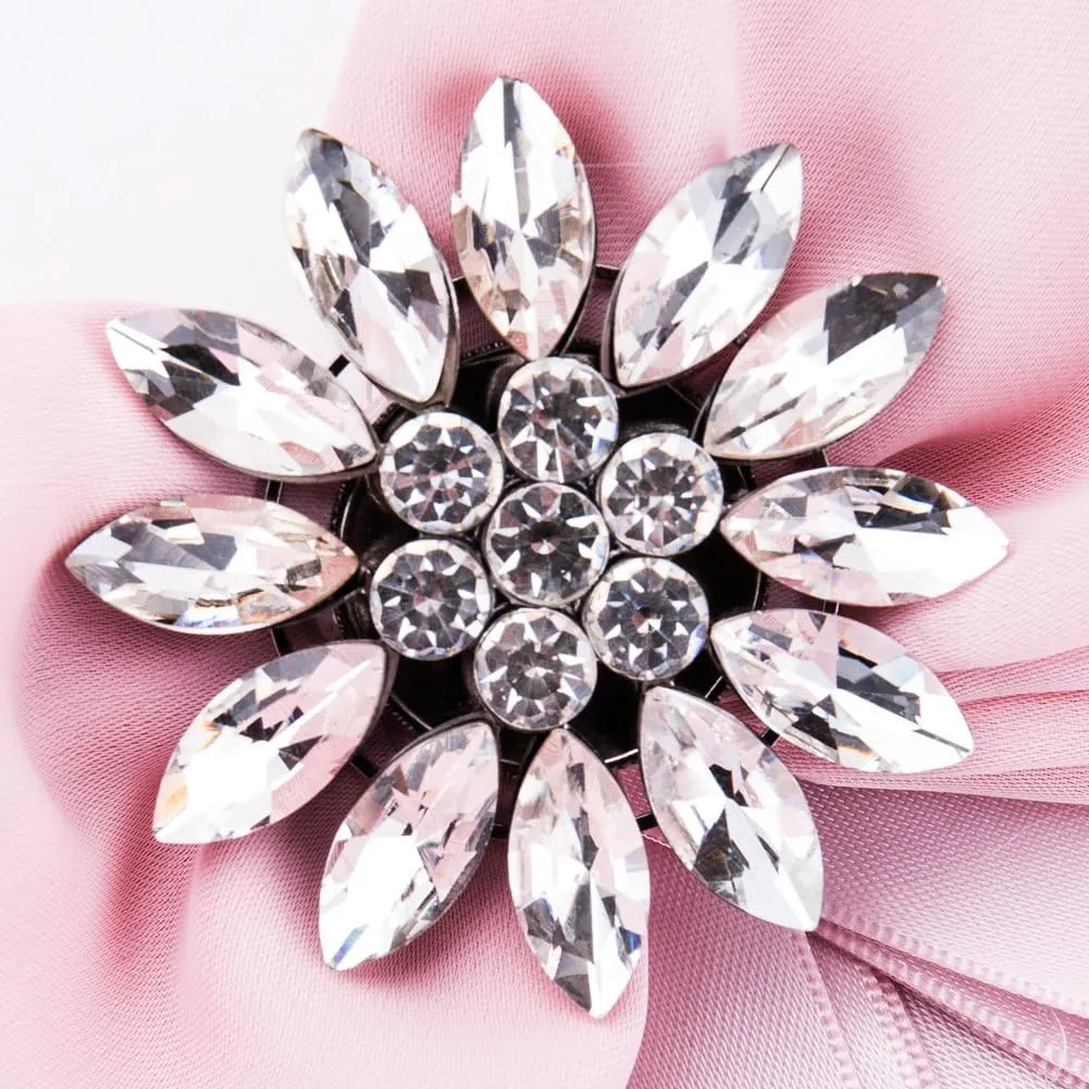 Women's and girl's sweet Big bowknot Brooch Rhinestone Big Bow Tie clips for Shirts Party Clothes Accessories student bow tie clips