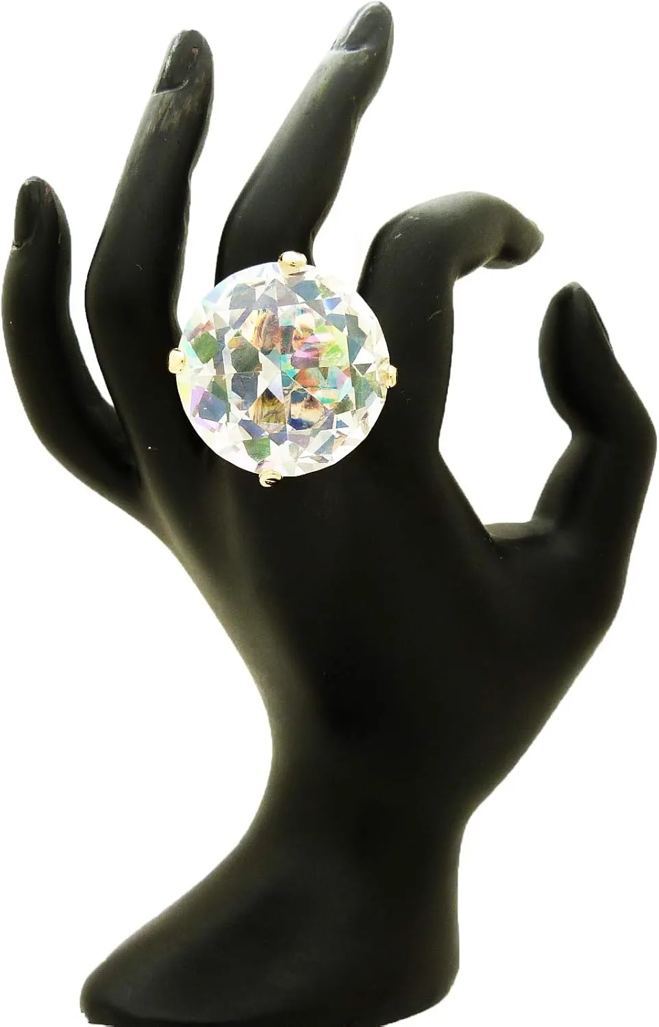 Women's Extra Big Crystal Colorful Stone Stretch Ring