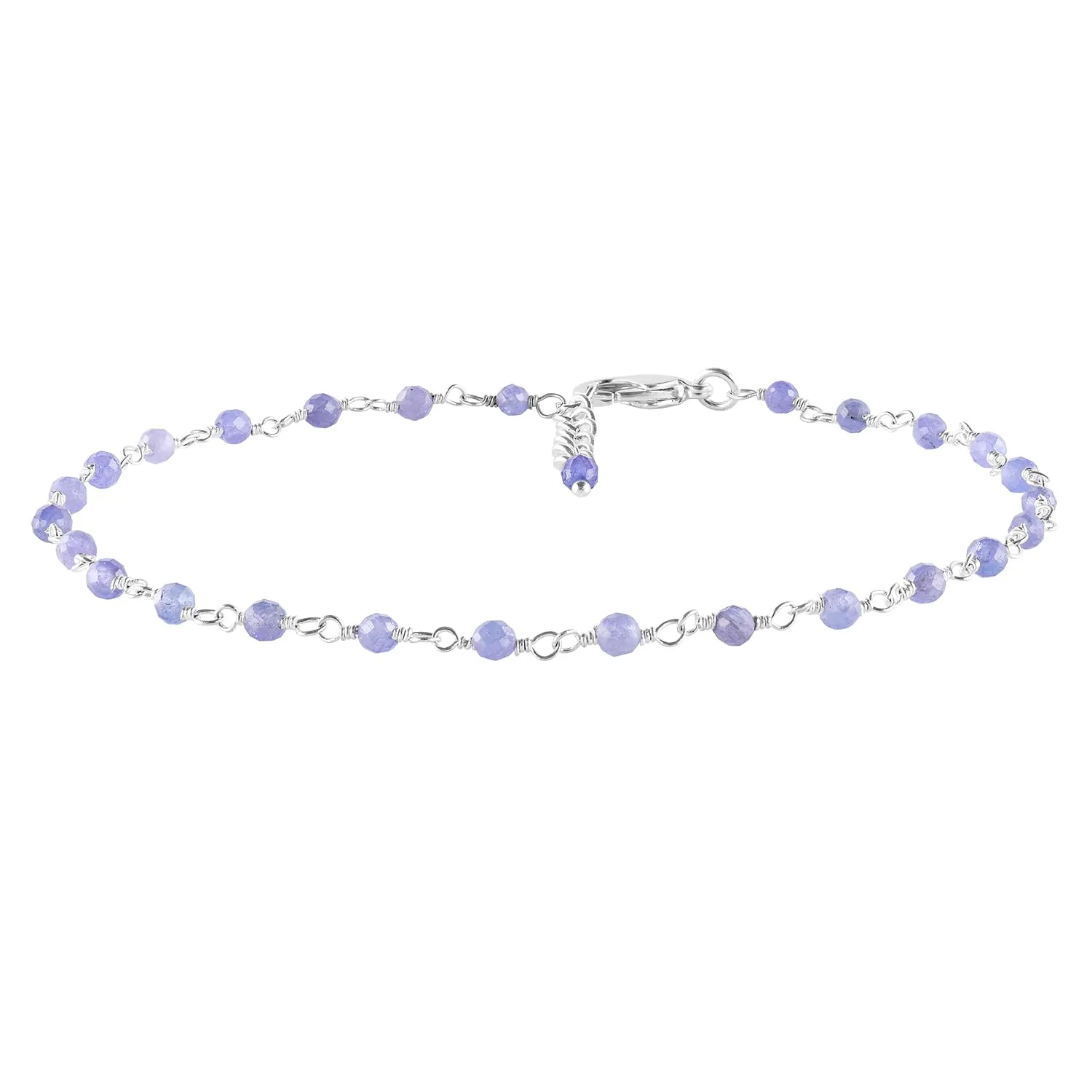 Yanara Tanzanite Anklet for Women Dainty Boho Summer Beach Jewelry for Girls Handmade Rosary Charm Ankle Bracelets for her 9 1.5 inch Gifts For Her