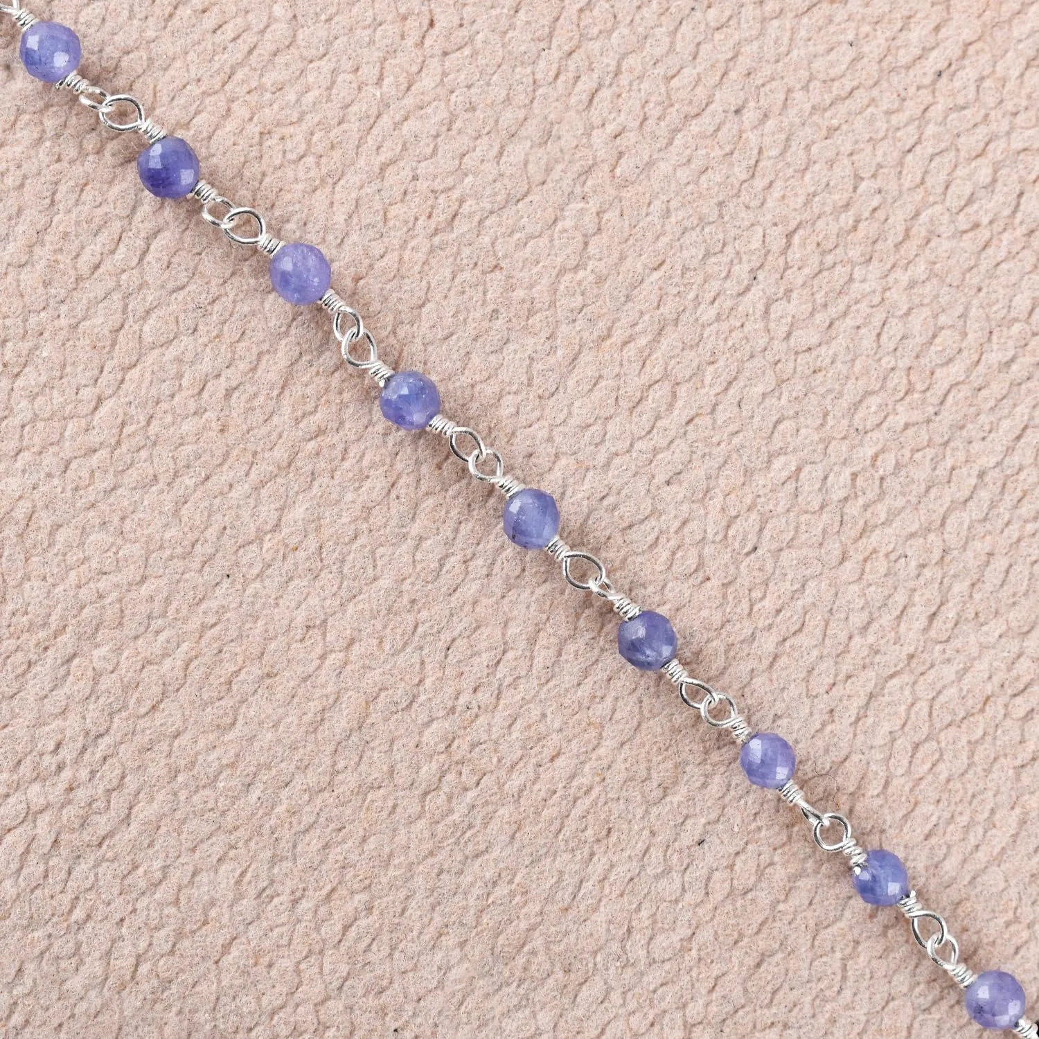 Yanara Tanzanite Anklet for Women Dainty Boho Summer Beach Jewelry for Girls Handmade Rosary Charm Ankle Bracelets for her 9 1.5 inch Gifts For Her