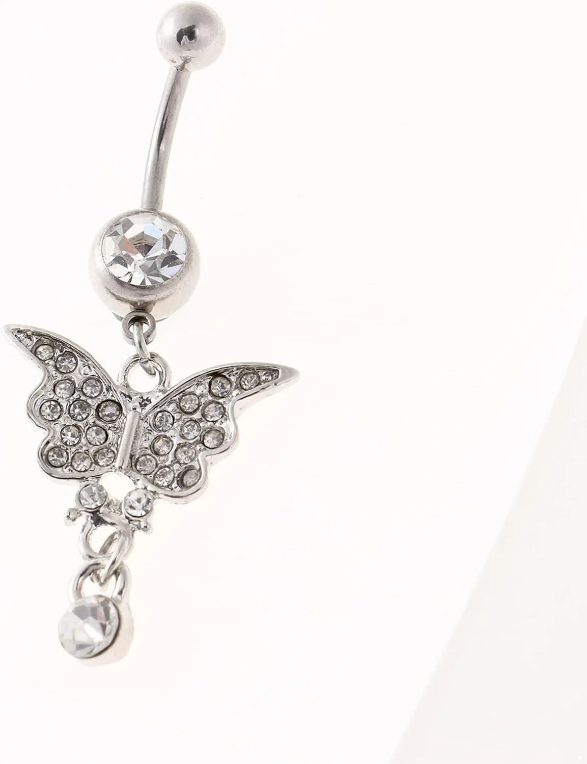 YiZYiF Butterfly Pendant Belly Button Rings Stainless Steel Piercing Jewellery