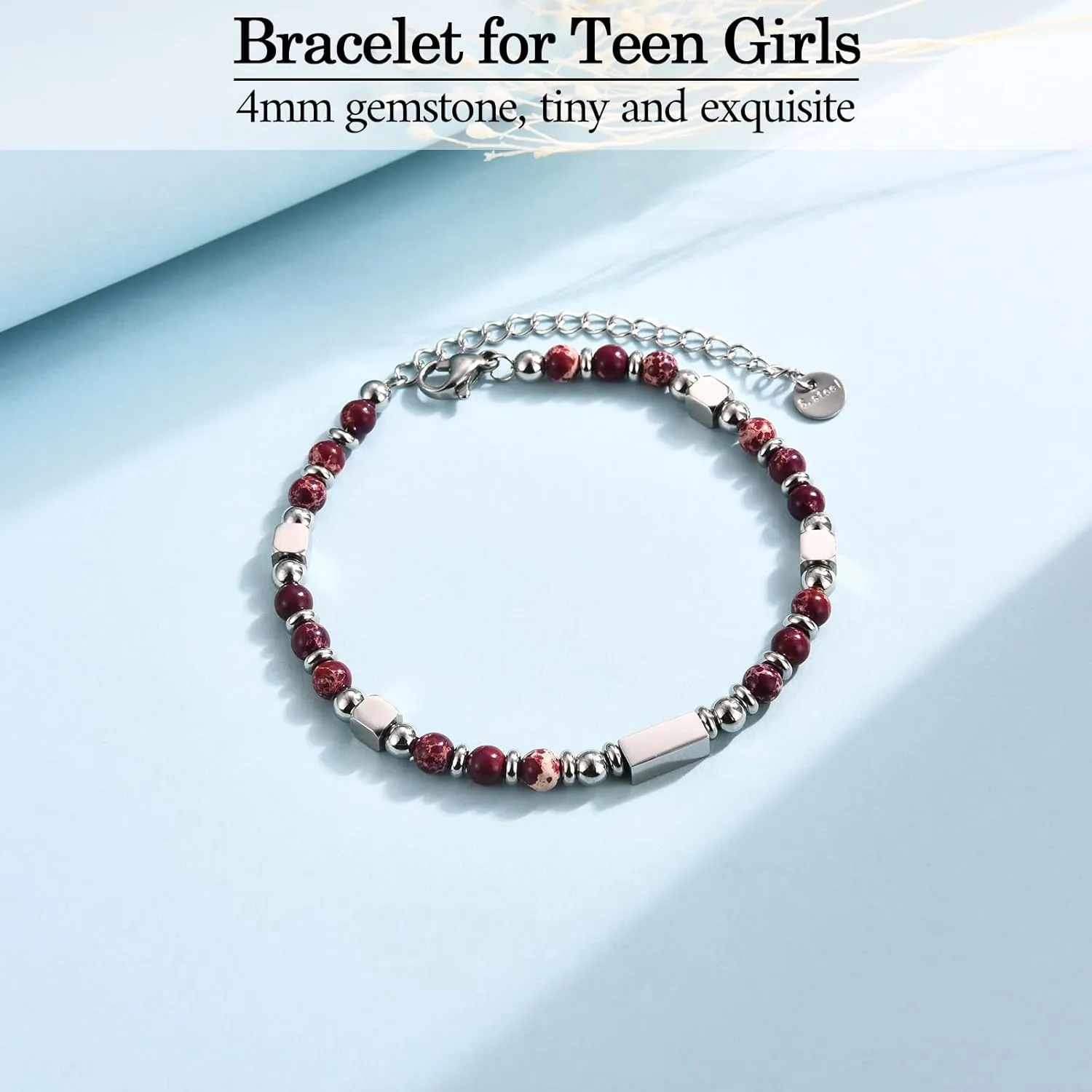 YOU ARE AWESOME Gifts for Teen Girls Women, Tiny Gemstone Beaded Bracelet Birthday Graduation Christmas Valentines Day Gifts for Girls Women Her Daughter Granddaughter Niece Mom Wife Friend