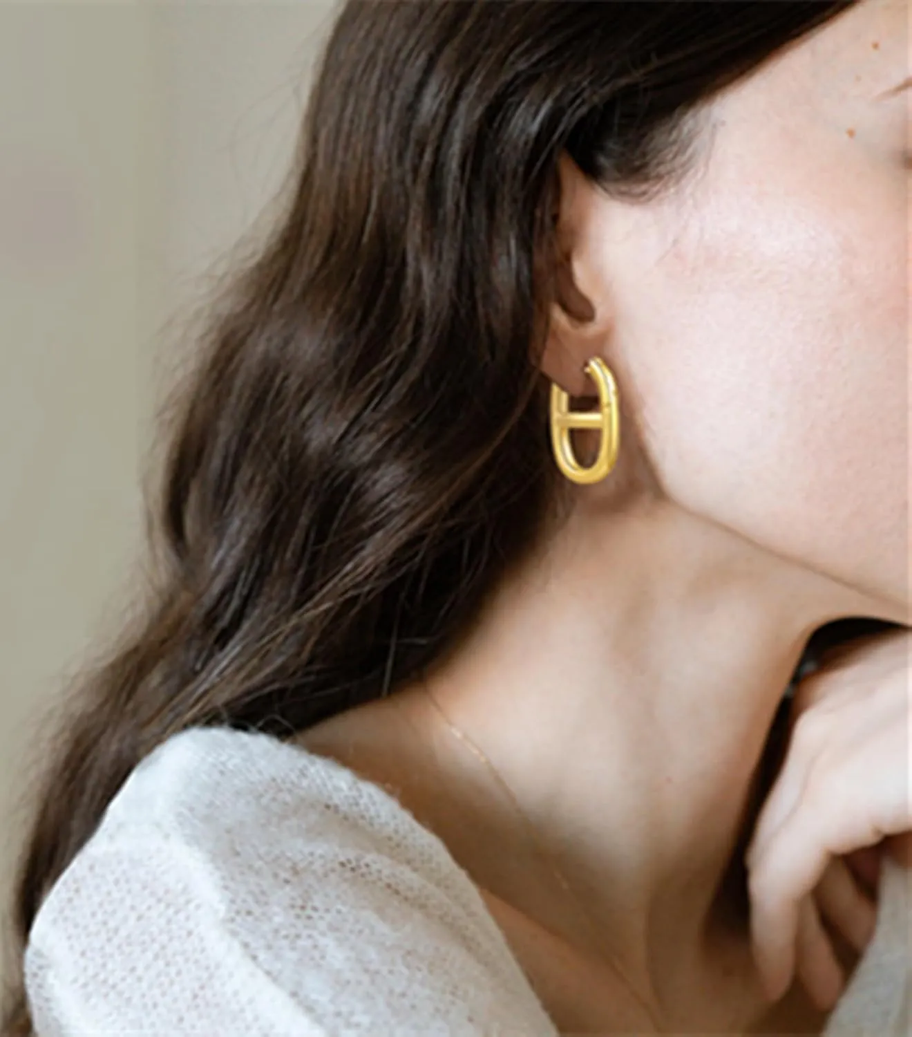 Zaano 14K Gold Plated Hoop Earrings for Women Girls 925 Sterling Silver Post  Large Small Twisted Chunky Thick CZ Hoop Square 