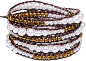 ZOSOJONA Wrap Bracelet For Women/Men | Adjustable Multilayer Genuine Leather Handmade Boho Nature Stone Beaded Bracelets