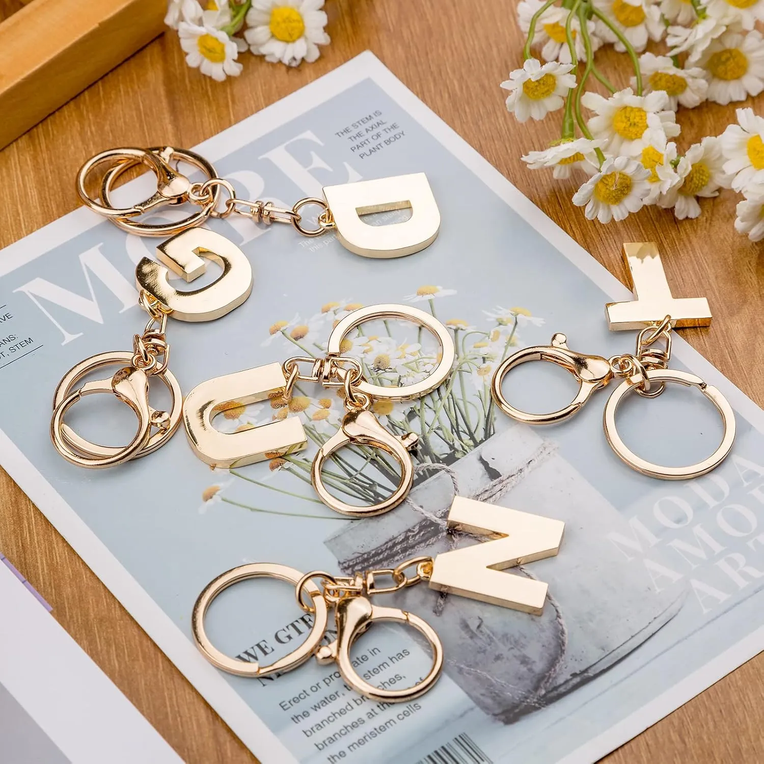Zugzwang Key Chains Women - Cute Keychain for Car Keys, Gold Letter A-Z Keychains for Women